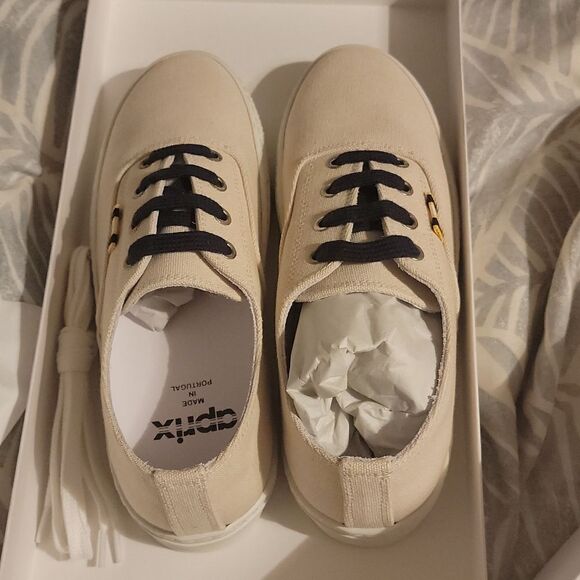 NWT APRIX leather and canvas shoe with dust bag made in Portugal - Picture 14 of 16